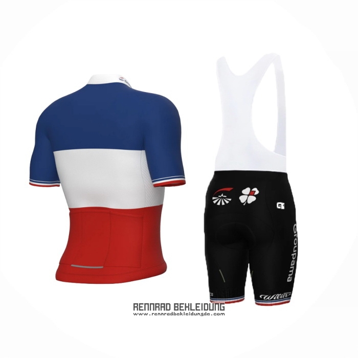 2024 Fahrradbekleidung Groupama-FDJ Rot Wei Blau Trikot Kurzarm Und Tragerhose